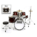 TKO 5-Piece Junior Drum Set - Black Finish