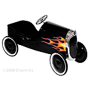 Charm Co. 34 Classic Black Hot Rod Metal Pedal Car