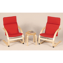 GuideCraft Kiddie Rocker Chair Set, Red