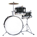 Excel 3 Piece "Junior" Drum Set, Black