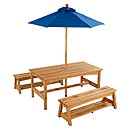 KidKraft Table & Benches with Blue Umbrella
