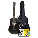 Darling Divas 3/4-size Children's Acoustic Guitar Starter Package - Steel String, Black Voodoo