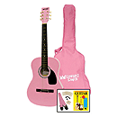 Darling Divas 3/4-size Children's Acoustic Guitar Starter Package - Nylon String, Cotton Candy Pink