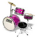 TKO 3-piece Junior Drum Set with Throne - Deep Magenta (Pink) Finish