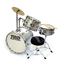 TKO 3-piece Junior Drum Set with Throne - Silver Finish