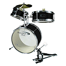 Percussion Plus 3-Piece Children's Mini Drum Set - Black