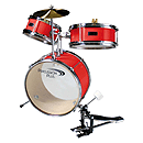 Percussion Plus 3-Piece Children's Mini Drum Set - Red