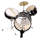 Percussion Plus 3-piece Junior Drum Set - Black