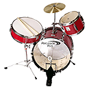 Percussion Plus 3-piece Junior Drum Set - Red