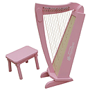 Schoenhut 15 String Harp w/ bench - Pink