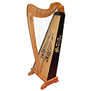 Schoenhut 22 String Harp w/ bench - Cherry