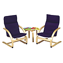 GuideCraft Kiddie Rocker Chair Set, Blue