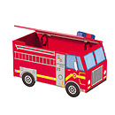 GuideCraft Fire Truck Toy Box