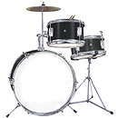 Excel 3 Piece "Junior" Drum Set, Black