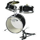 Percussion Plus 3-Piece Children's Mini Drum Set - Black