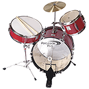 Percussion Plus 3-piece Junior Drum Set - Red