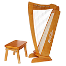Schoenhut 15 String Harp w/ bench - Cherry